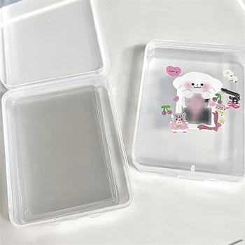 Прозрачна пластмасова кутия за съхранение Организатор Настолен контейнер Washi лента стикери кутия изкуство инструмент случай канцеларски материали