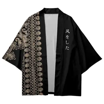 японски печат самурай кимоно жени юката мъже азиатски дрехи жилетка риза 2022 мода традиционен косплей хаори роба