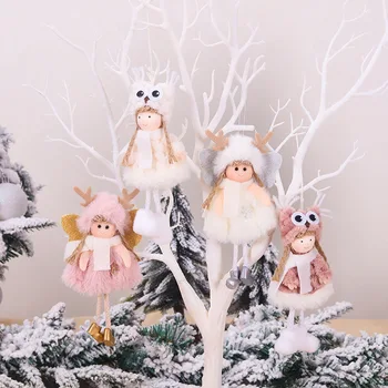 Сладък Коледа плюшен ангел висулка дете кукла подарък дърво висящи аксесоари