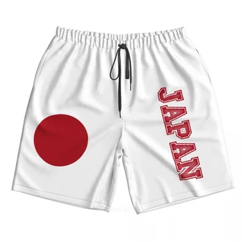 2023 Летен полиестер Япония Знаме на страната 3D отпечатани мъжки шорти на борда плажен джоб бягане летни панталони
