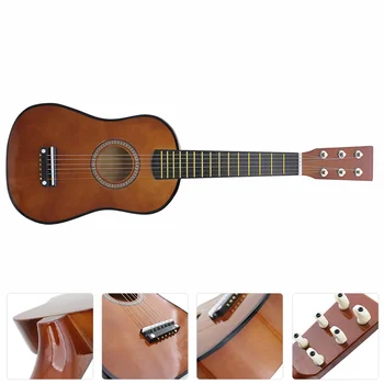 23Inch Практика Акустична китара Начинаещи 6 String Linden Wood Традиционен стил китара Малка хавайска китара Ukeleles Начинаещ