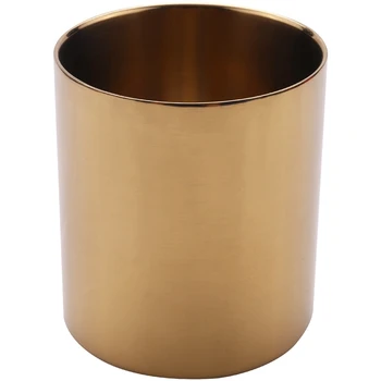 Златна ваза за цветя Държач за писалка Настолен контейнер за съхранение за домашен офис - цилиндър