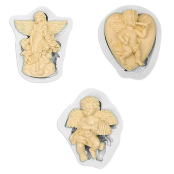Силиконов материал Ангелски бебешки форми за DIY печене Приготвяне на захар Крафт бонбони Фондани Сапун Шоколади Бисквитка