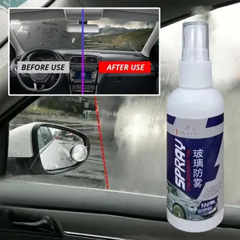  Почистващ препарат за автомобили 2Pcs 100ML Автомобилен дъждоустойчив спрей против мъгла Дълготраен автоматичен огледало за обратно виждане на предното стъкло Течен агент за отстраняване на замъгляване