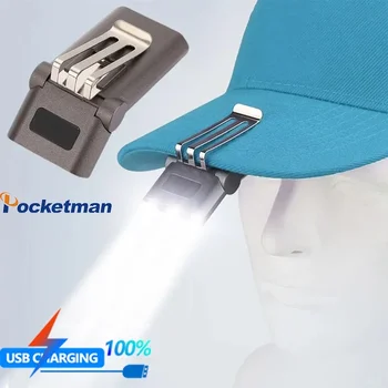 USB акумулаторна LED Sesnor шапка клип светлина фар мини фар водоустойчив фар шапка периферия лампа