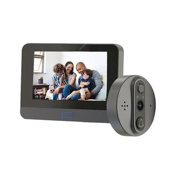 1Set Tuya Безжична видеодомофонна камера 1080P Smart Home Digital Peephole Door Viewer