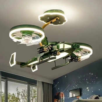Самолет фен светлина, детска стая, спалня на момчето, полилей творчески, Avatar боен хеликоптер модел, стая осветление decoratio