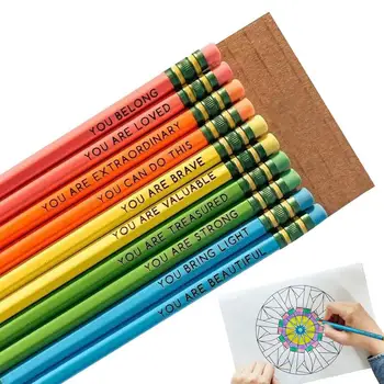 Вдъхновяващи моливи Обратно в училище Моливи 10бр Положителни моливи с поговорки за ученици Утвърждение моливи подарък за