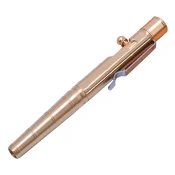 2021 Нов твърд месинг гел мастило писалка ретро бамбук възел болт действие писане инструмент канцеларски