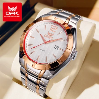 OPK 6016 Топ луксозна марка кварцов мъжки часовник класически водоустойчив календар от неръждаема стомана часовник бизнес мъже гледате Рено Masculino