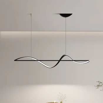 Модерен минимализъм Led висулка светлини скандинавски дизайн трапезария блясък висящи светлина окачване полилей дома декор лампа тела