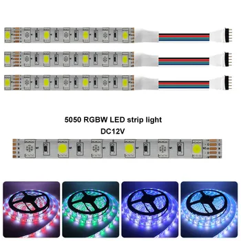  DC12V 5050 RGBW RGBWW LED лента светлина RGG + (топло / студено бяло) 5pin IP30 / IP65 водоустойчива LED светлина лента 0.1m / 0.5m / 1m / 2m