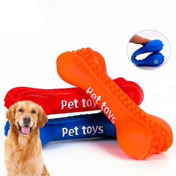 Pet вокализация играчка, кученце дъвчене и облекчаване скука трайни глас вземане кост форма куче симулация играчка