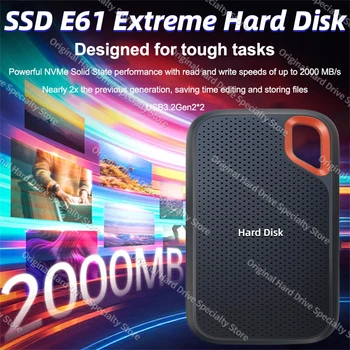 Оригинален SSD 4TB преносим твърдотелен диск NVME E30 E61 PSSD HDD високоскоростен тип-C USB 3.2 Gen2 500GB 1TB 2TB 16TB твърд диск