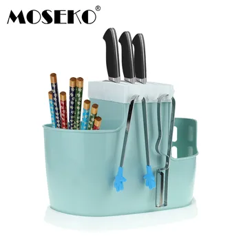 MOSEKO Многофункционален кухненски съдове за съхранение Кошници за съхранение Стелажи Rack Dish Rack Drain Chopsticks Rack Storage Rack Държач за прибори за хранене