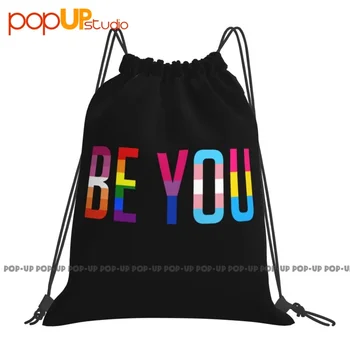 Be You Lgbt Flag Месец на гей гордостта Транссексуален Rainbow Лесбийки Шнур чанти Фитнес чанта Най-новата чанта за съхранение