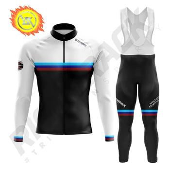 Нови мъжки зимни Pro колоездачни джърси костюми термично руно дълъг ръкав RIGHTTRACK спортни облекла
