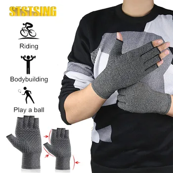 STSTSING 1 чифт памучни ръкавици за натиск при артрит ревматоидни ръце болят болка еластични спортни ръкавици Здравни грижи - за жени Мъж