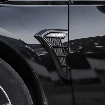 Carbon Black Car Fender странични вентилационни отвори въздушен поток всмукателен отвор решетка стикер капак за Volvo XC40 кола accesorios