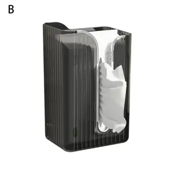 Неплъзгащ се държач за тъкани Стенна тъканна кутия Многофункционална стенна прозрачна тъканна кутия Капацитет Тоалетна хартия за баня