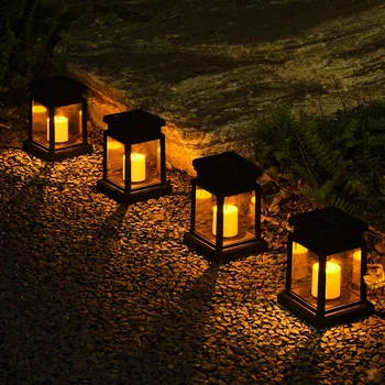 1бр градински слънчеви светлини външна свещ LED фенер водоустойчив висящи декорация пейзаж лампа пътека двор пешеходна пътека тревата лампи