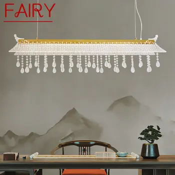 FAIRY Модерна висяща висулка светлина луксозна творческа кристална таванна LED 3 цвята полилей за дома Трапезария за чайна
