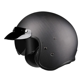 3K Matte Carbon Open Face Brim Biker Helmet Износоустойчиви аксесоари за мотоциклети Дишаща защита Anti-Fall Motocross Kask