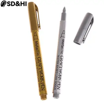 1pc водоустойчиви постоянни маркери за боя Златно сребро за рисуване на ученици Училищни офис консумативи DIY маркер занаятчийска писалка