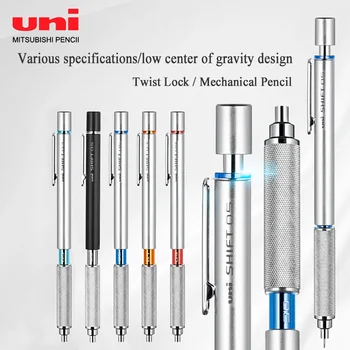 Japan Uni M9-1010 Shift Pipe Lock Drafting Pencil Механична прибираща се метална набраздена писалка Нисък център на тежестта 0.9mm