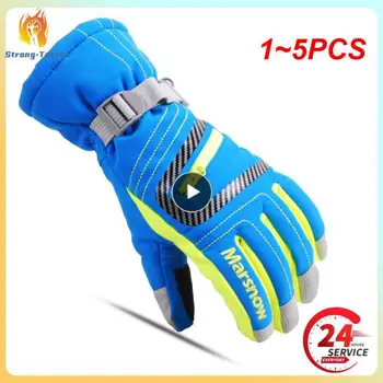 1~5PCS Зимни топли ски ръкавици Спортни ски ръкавици на открито Ветроупорни мъже Жени Детски ръкавици Водоустойчиви Ски Дишащ въздух