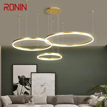 RONIN Nordic висулка лампа полилеи 3 пръстена творчески LED злато декор за дома хол спалня реколта