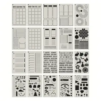 20 парчета Шаблони за дневник DIY Шаблони за чертежи за A5 Planner Notebook Journal Dropship