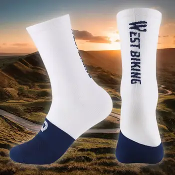 Непадащи чорапи за колоездене Дълготрайни чорапи против хлъзгане Чорапи за колоездене Унисекс дишаща пътна планинска велосипедна спортна доставка за мъже жени