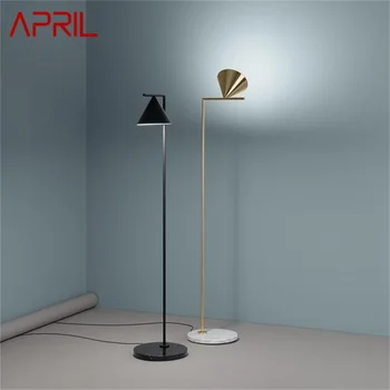 АПРИЛ Съвременна подова лампа Проста скандинавска LED стояща светлина Всекидневна спалня Декоративна ъглова светлина