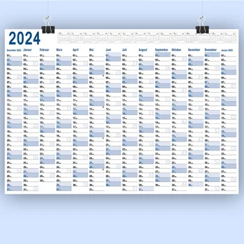 2024 Прост стенен календар със стикери за изпълнение Списък Дневен ред График Организатор Седмичен годишен плановик Офис консумативи