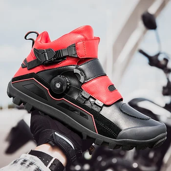 Мотоциклетни ботуши Езда Висок връх Motorcross Офроуд състезателни обувки Мъжки ездач Мотокрос оборудване обувки