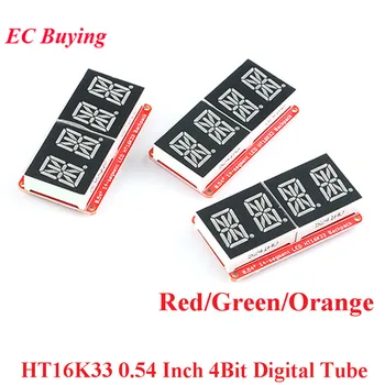 HT16K33 0.54 инча 0.54 '' 4 битов метър цифрова тръба модул LED дисплей IIC I2C контролен метър 3.3V 5V за Arduino червено/зелено/оранжево