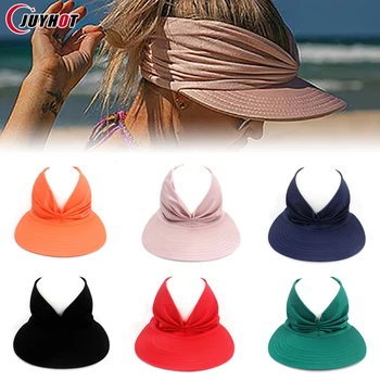 Жени Слънце UV защита козирка Шапка за слънце Жени Анти-ултравиолетова еластична горна празна шапка Външна бързосъхнеща шапка за слънце Лятна плажна шапка