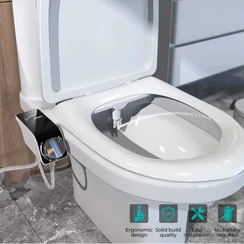  Налягане на водата Изключено неелектрическо интелигентно биде Регулируема приставка Ултра-тънка тоалетна седалка Двойна дюза биде за тоалетна дупе