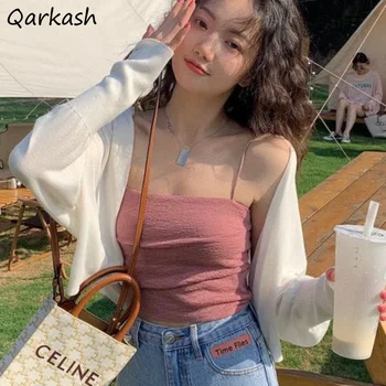 Жилетка жени случайни минималистични тънки летни преобладаващи слънцезащита корейски стил дълъг ръкав Harajuku дишаща 5-цветове Ins