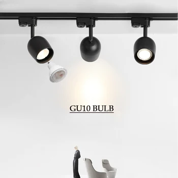  повърхностно монтиран 360 ° въртящ се 6W бял черен желязо алуминий LED таван пътека Downlight GU10 крушка сменяема стена спот светлина