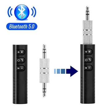 Адаптер за безжичен Bluetooth приемник за кола 3.5mm жак за автомобилна музика MP3 аудио Aux A2dp слушалки Bluetooth приемник Handsfree разговори