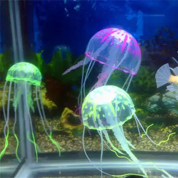 медузи риба резервоари декорация светещи медузи светещ орнамент изкуствени подводни живи растения плуват медузи