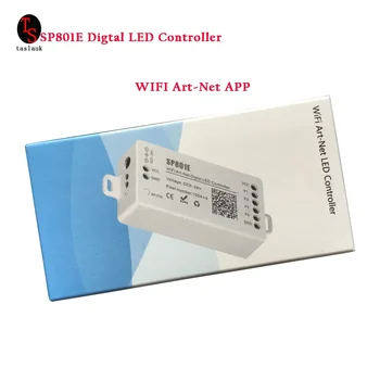 SP801E WiFi Art-Net LED контролер за LED матричен панелен модул LED светлинна лента чрез управление на приложението AP режим / STA режим DC5V-24V