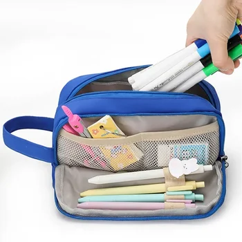 Голям капацитет молив чанта естетически училищни случаи момиче Kawaii канцеларски държач чанта деца писалка случай студенти училищни пособия