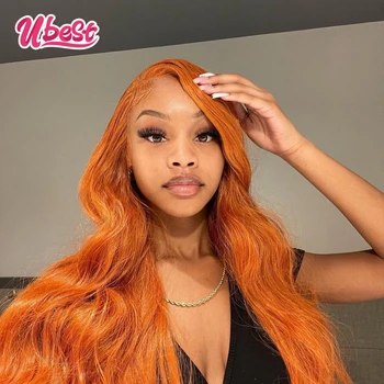 Ubest 30Inch 13x6 Ginger Color Body Wave Lace Front Human Hair Wigs For Black Women Lace Frontal Wig 30 Inch 13x4 Closure Wig