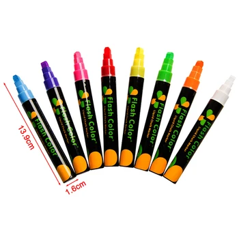 1PC Kawaii сладък течен тебешир изтриваем маркер флуоресцентен маркер писалка, за бяла дъска графити LED реклама черна дъска