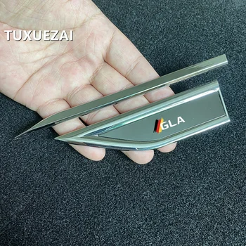 TUXUEZAI 1 чифт кола метален стикер Модификации на калниците Лазерна емблема Автомобилен стайлинг Екстериорни аксесоари за Mercedes Benz GLA