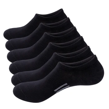 YUEDGE Чорапи без шоу за мъже и жени 6 чифта ежедневни памучни чорапи тънки ниски нарязани нехлъзгащи се за маратонки размер 37-46 EU