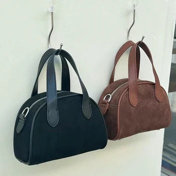 Корейски ежедневни мини чанти за възглавници за жени Луксозни дизайнерски чанти и чанта 2023 Ново в изкуствения велур Топ дръжка Vintage Messenger